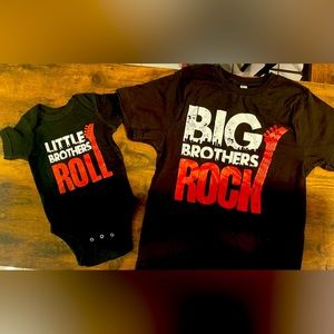 Big brother tee shirt and little brother onesie tee.
